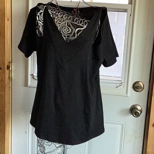 By crazy train boutique top bare shoulder woman size small